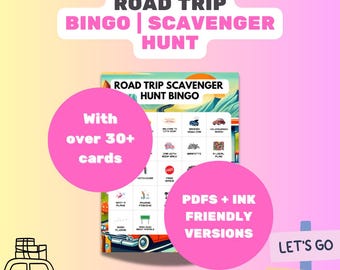 Road Trip Scavenger Hunt Bingo - Play On The Go With Friends and Family