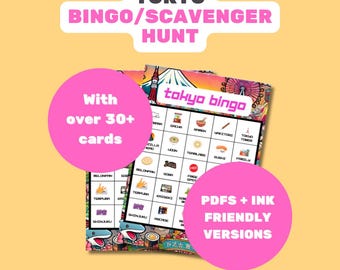 Tokyo Bingo Game – Japan Scavenger Hunt with 30+ Variations (Japan Printables)