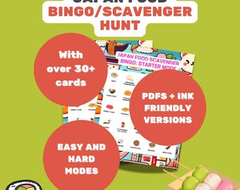 Japan Food Scavenger Bingo: Fun Travel Activity (Printable PDF)