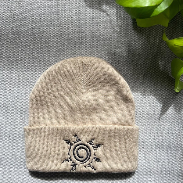 Eight Sign Seal Embroidered Beanie, Adult Unisex, Cuffed Knit Beanies, Embroidered Anime Beanie, Anime Lovers