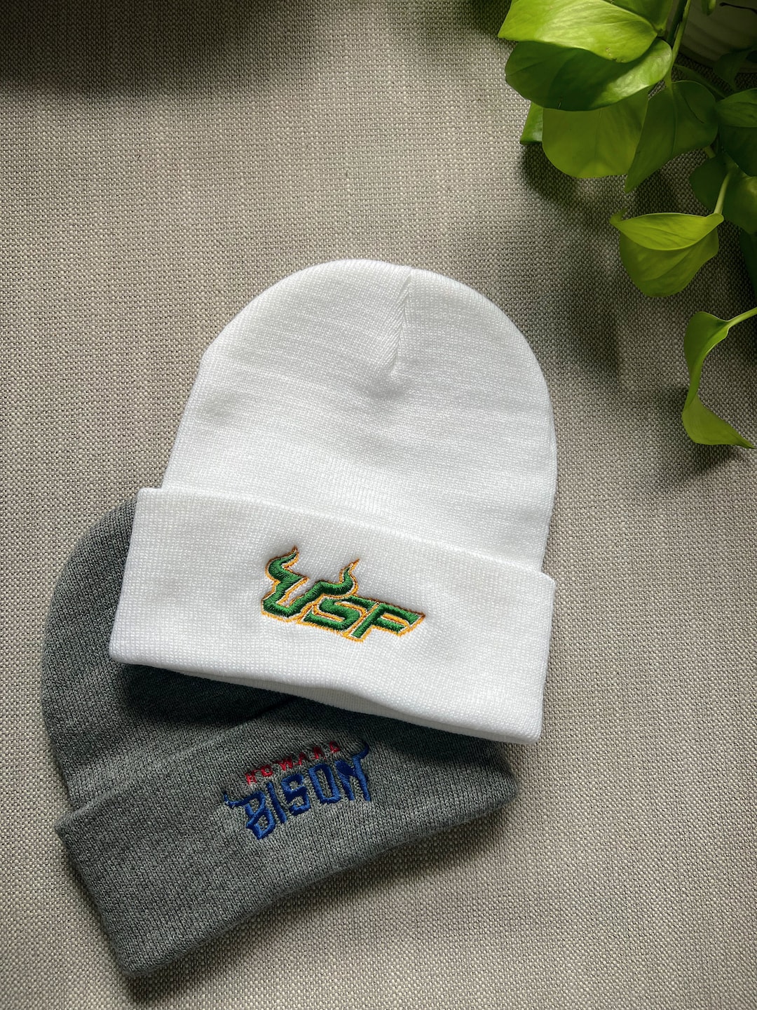College Fan Embroidered Beanie, Adult Unisex, Cuffed Knit Beanies, College Fan Beanies, Gameday
