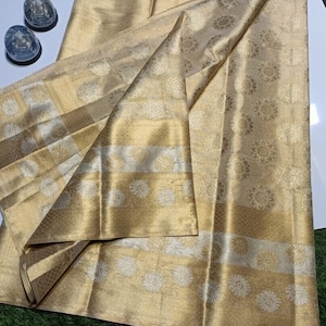 Banarasi soft tissue semikatan silk saree, banarasi saree for wedding, gift for mother, bridal saree, tissue silk saree