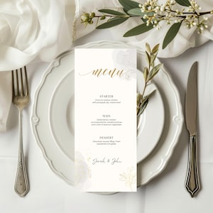 Wedding Menu Template, Sophisticated Minimalist Menu Easy Edit