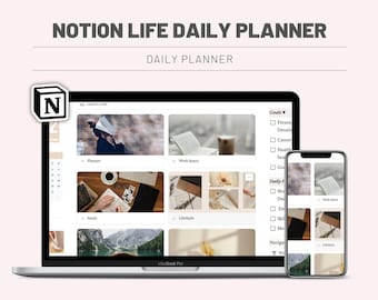 Agenda de notions pour votre espace vie, modèle Notion, agenda de notions, agenda de notions de vie, agenda esthétique de notions, agenda quotidien de best-sellers