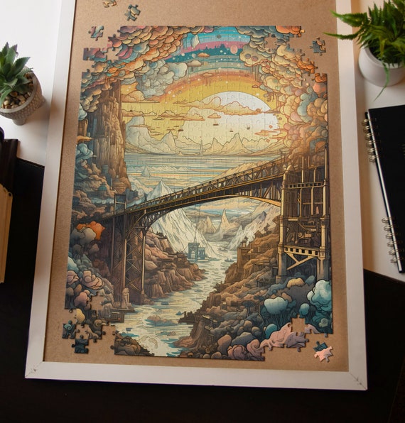 Fantasy Bridge Jigsaw Puzzles Adults Kids 1000 Pieces Dreamy