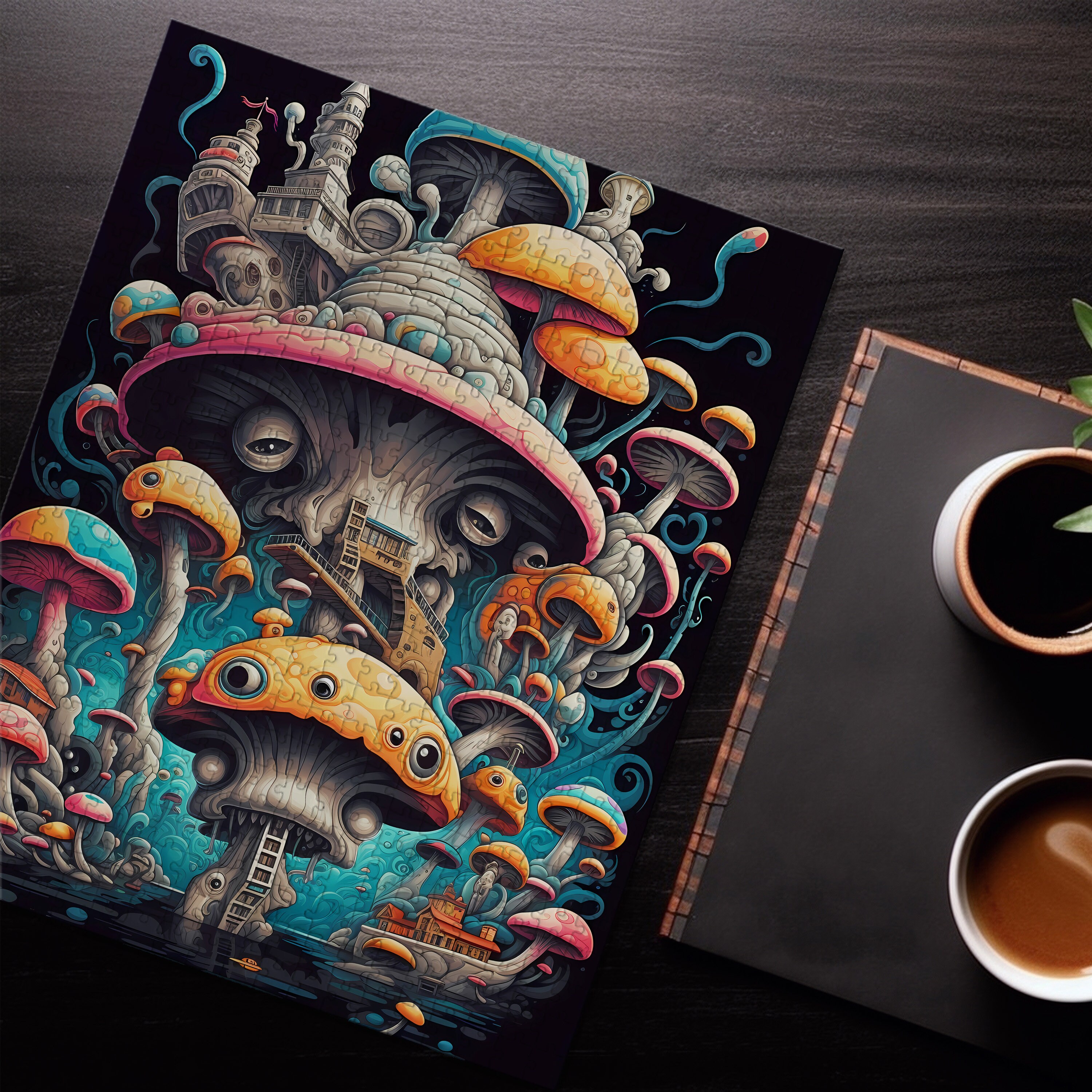 Weird Jigsaw Puzzles for Adults Trippy Shroom Puzzle 100 1000 Pieces Cottage Core Gifts for