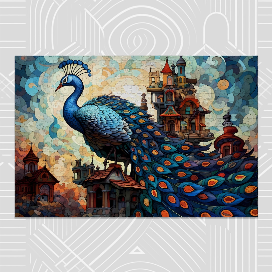 Peacock Jigsaw Puzzle for Adults and Kids Gift 1000 Pieces Etsy