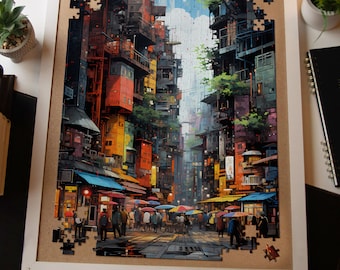 Busy City Jigsaw Puzzles for Adults 1000+ Piece Street Puzzle | Fun Family Puzzles Vibrant Gift for Puzzle Lovers