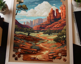 Arizona National Park Jigsaw Puzzle, Sedona Landscape Puzzle, 1000 Pieces for All Ages