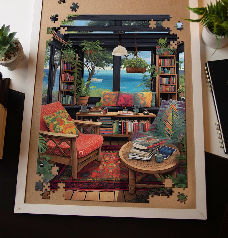 Cozy Book Nook Jigsaw Puzzle Adults Kids 1000+ Pieces | Introvert's ...