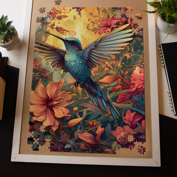 Hummingbird Jigsaw Puzzles Adults Kids 1000+ Pieces | Colorful Animal Fun Family Puzzle Nature Puzzle | Puzzle Love Vibrant Gift