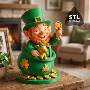 Leprechaun 3D Print STL File, Irish St Patricks Day Model (Digital Download)