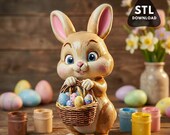 Paintable Easter Bunny 3D Model – DIY Spring Decor (STL File)