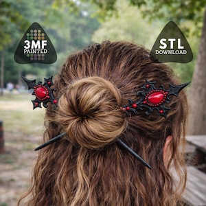 Gothic Cross Hair Stick STL File – 3D Print Cosplay Accessory