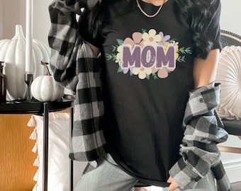レトロな花柄ママTシャツ、母の日のためのママ用シャツ、ママTシャツ、母の日のためのママ用シャツ、ママTシャツ、母の日ギフト