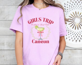 Cancun Girls Trip-T-shirt: vrijgezellenfeest strandshirt