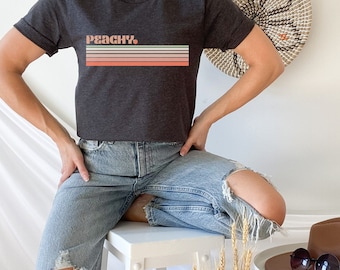 Peachy Retro T-Shirt: Funny Southern Graphic Tee