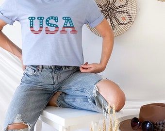T-shirt drapeau USA, chemise USA, chemise Amérique, 4 juillet, chemise drapeau américain, chemise drapeau USA Camping, chemise, tee-shirt usa