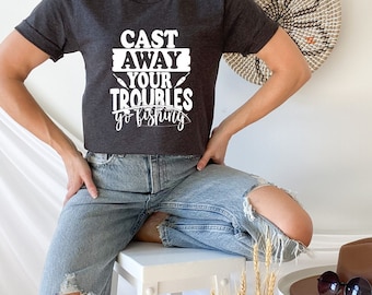 Fishing T shirt, Funny Fishing Shirt, Fishing Graphic Tee, Fisherman Gifts, Present For fisherman, I Cant Work My Arm is in a Cast, fishing