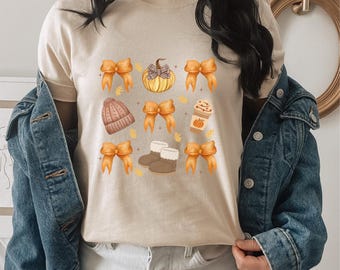 coquette pumpkin shirt halloween coquette pumpkin bow shirt  tee pumpkin patch tshirt Fall Pumpkin Coquette Bow Shirt Autumn, Autumn Ribbon