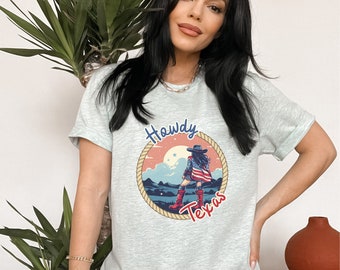 Texas Shirt : Frauen T-Shirt mit Rundhalsausschnitt, Lone Star State State Pride