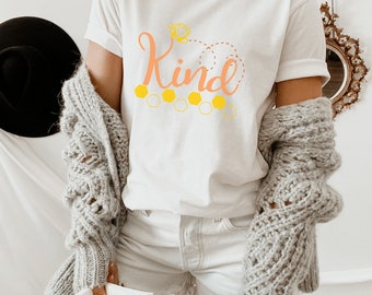Camiseta Bee Kind, camisa Be Kind, camiseta de bondad para mujeres, camiseta de mamá maestra de abejas, camisetas gráficas inspiradoras, regalo motivacional para ella
