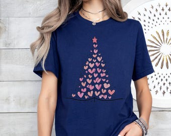 Vrolijk kerstshirt, leuk familie kerstshirt, kerstshirt dames kerstboom vakantie, kerstmuts kerstshirt, shirt kerstman herten,