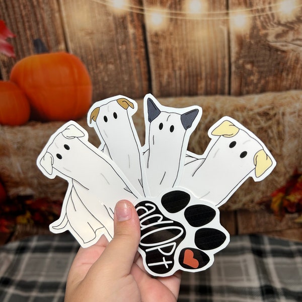 Halloween sticker, Dog sticker, Halloween dog, Halloween dog sticker, sticker, cute sticker, dog lover gift, Halloween decor, ghost sticker