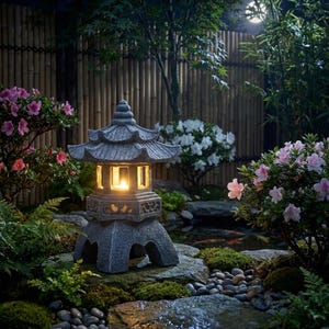 Outdoor Japanese Solar Lamp - Etsy