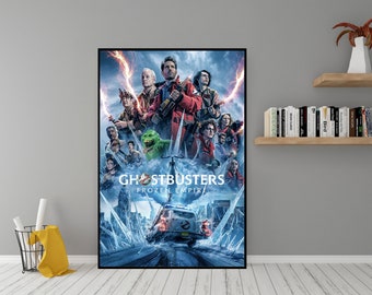 Póster de la película Ghostbusters Frozen Empire - Arte de pared de lienzo de alta calidad - Decoración de la habitación - Póster de Ghostbusters Frozen Empire (2024) para regalo