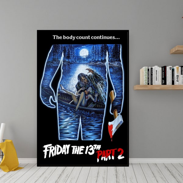 Friday the 13th Part 2 Movie Poster - High Quality Canvas Wall Art - Room Decor - Friday the 13th Part 2 (1981) Poster for Gift