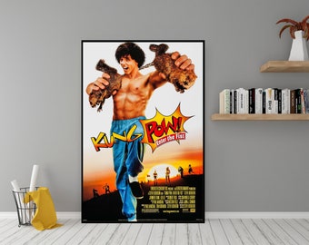 Affiche du film Kung Pow Enter the Fist - Art mural en toile de haute qualité - Décoration de chambre - Affiche classique de Kung Pow Enter the Fist (2002) à offrir