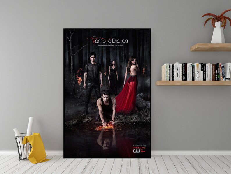 Affiche de la série télévisée The Vampire Diaries Art mural en toile de qualité Poster de film classique à offrir en cadeau Art mural f