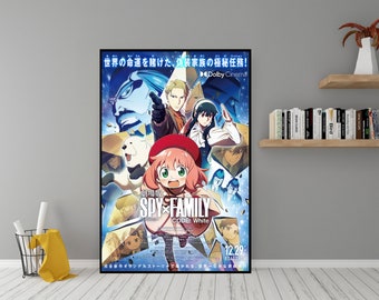 Affiche de film Spy x Family Code en blanc - Art mural en toile de haute qualité - Affiche de film d'animation japonaise classique