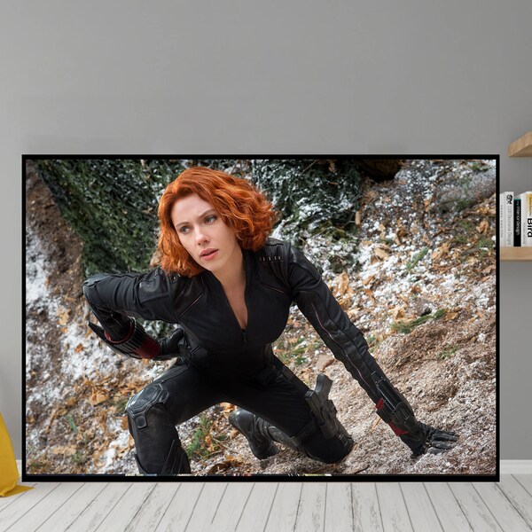 Avengers Scarlett Johansson Film Poster - Hochwertige Leinwand Wandkunst - Avengers: Age of Ultron Schwarze Witow Klassisches Poster - Raumdekor