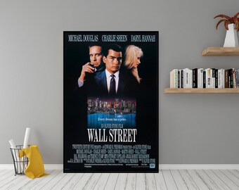 Wall Street Poster - Hochwertige Leinwand Wand Kunst - Zimmer Dekor - Wall Street (1987)Klassisches Filmplakat für Geschenk