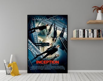 Inception Movie Poster - High Quality Canvas Wall Art - Room Decor - Inception Poster for Gift