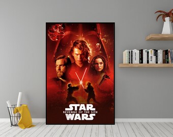 Star Wars III Revenge Of The Sith 2005 Movie Poster - High Quality Canvas Wall Art - Room Decor -  Star Wars III Poster for Gift