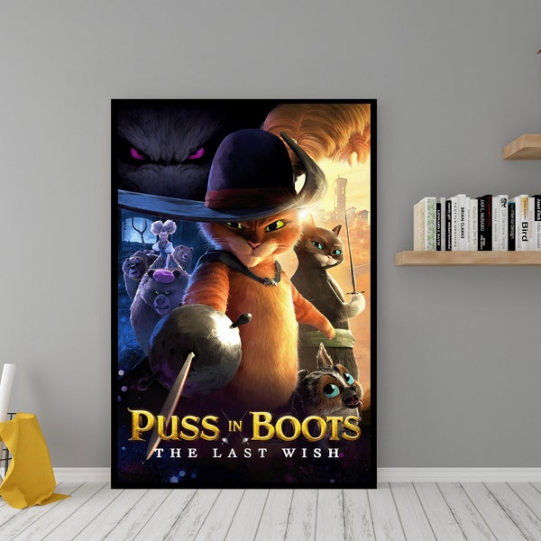 Puss in Boots The Last Wish Movie Poster - High Quality Canvas Wall Art  - Room Decor - Puss in Boots The Last Wish Movie Poster for Gift