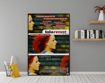 Run Lola Run 1998 Franka Potente Tom Tykwer Movie Poster - High Quality Canvas Wall Art  - Room Decor - Classic Movie Poster Print for Gift