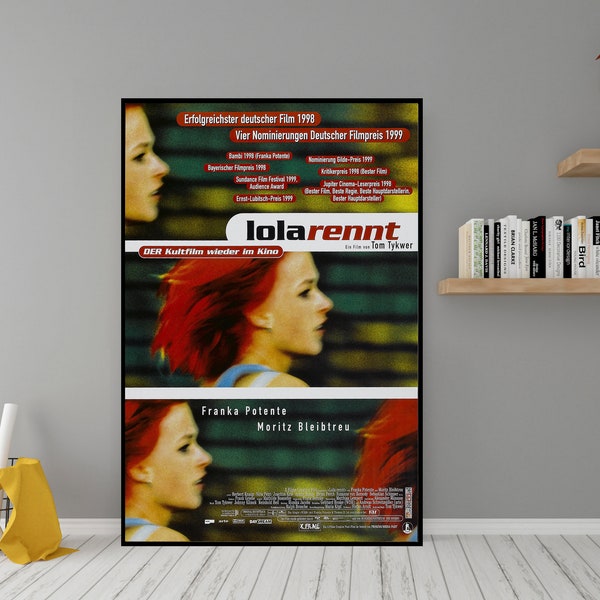 Run Lola Run 1998 Franka Potente Tom Tykwer Movie Poster - Hochwertige Leinwand Wand Kunst - Raumdeko - Klassischer Film Poster Print für Geschenk