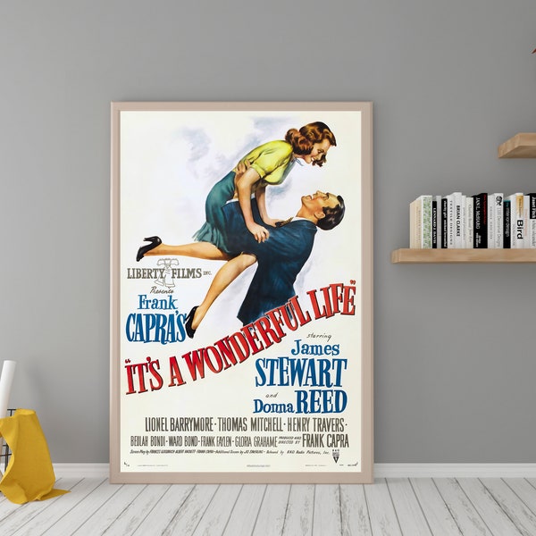 Its A Wonderful Life Movie Poster - High Quality Canvas Wall Art  - Room Decor - Its A Wonderful Life Poster Print for Gift