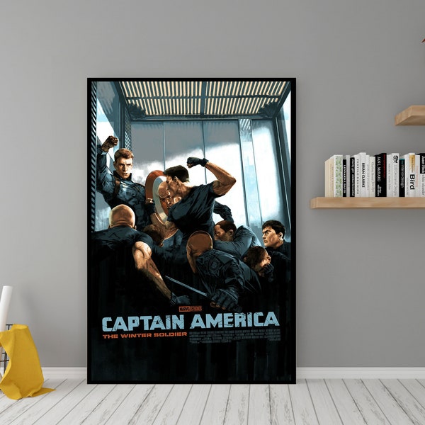 Captain America The Winter Soldier Movie Poster - High Quality Canvas Wall Art - Room Decor - Captain America Poster for Gift