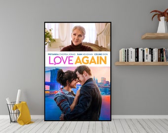 Poster du film Love Again - Art mural en toile de haute qualité - Décoration de chambre - Poster Love Again (2023) pour cadeau