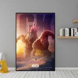 Godzilla x Kong The New Empire Movie Poster High Quality Canvas Wall Art Room Decor Godzilla x Kong Movie Poster Print for Gift image 1