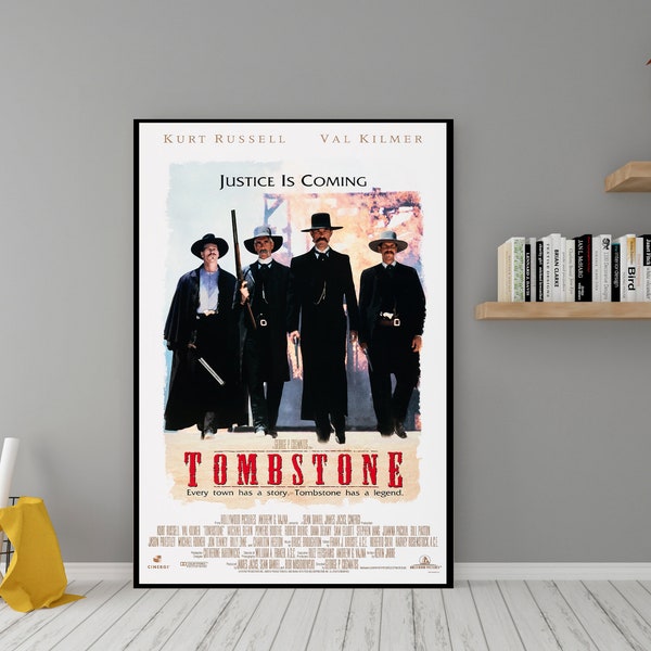 Tombstone Movie Poster - High Quality Canvas Wall Art  - Room Decor - Tombstone Poster for Gift