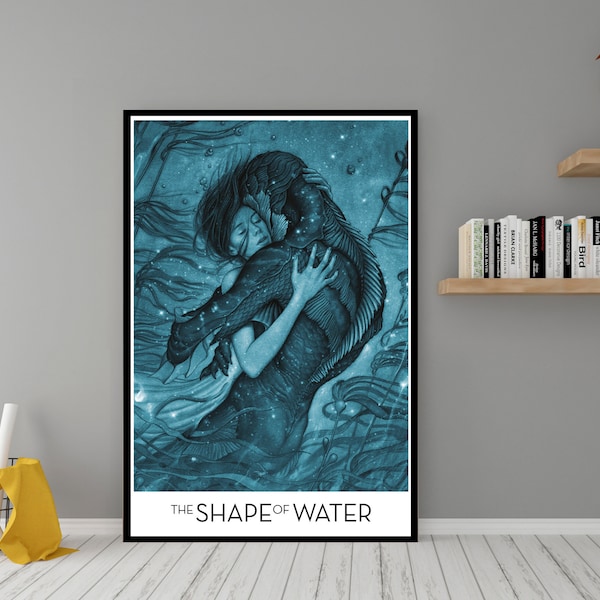 Póster de la película La forma del agua - Arte de pared de lienzo de alta calidad - Decoración de la habitación - Póster de la película La forma del agua para regalo