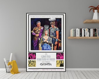 Cleopatra Movie Poster - High Quality Canvas Wall Art  - Room Decor -  Cleopatra (1963) Vintage Movie Poster for Gift