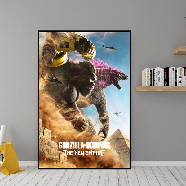Godzilla x Kong The New Empire Movie Poster - High Quality Canvas Wall Art  - Room Decor - Godzilla x Kong(2024) Poster Print for Gift