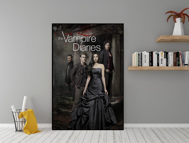 Affiche de la série télévisée The Vampire Diaries Art mural en toile de qualité Poster de film classique à offrir en cadeau Art mural b